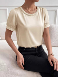 Pearl Trim Satin Bodysuit 100100199958398 36 Gifts for Her Jerry's Apparel 