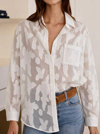 Sheer Button-Down Shirt 101001499536104 44 Affordable Fashion Under $100 Jerry's Apparel 