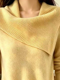 Full Size Asymmetric Ribbed Collar Sweater Plus Size 101002369014194 47 Affordable Fashion Under $100 Jerry's Apparel 