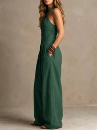 Full Size Halter Neck Wide-Leg Jumpsuit Plus Size 101001857800379 54 Affordable Fashion Under $100 Jerry's Apparel 