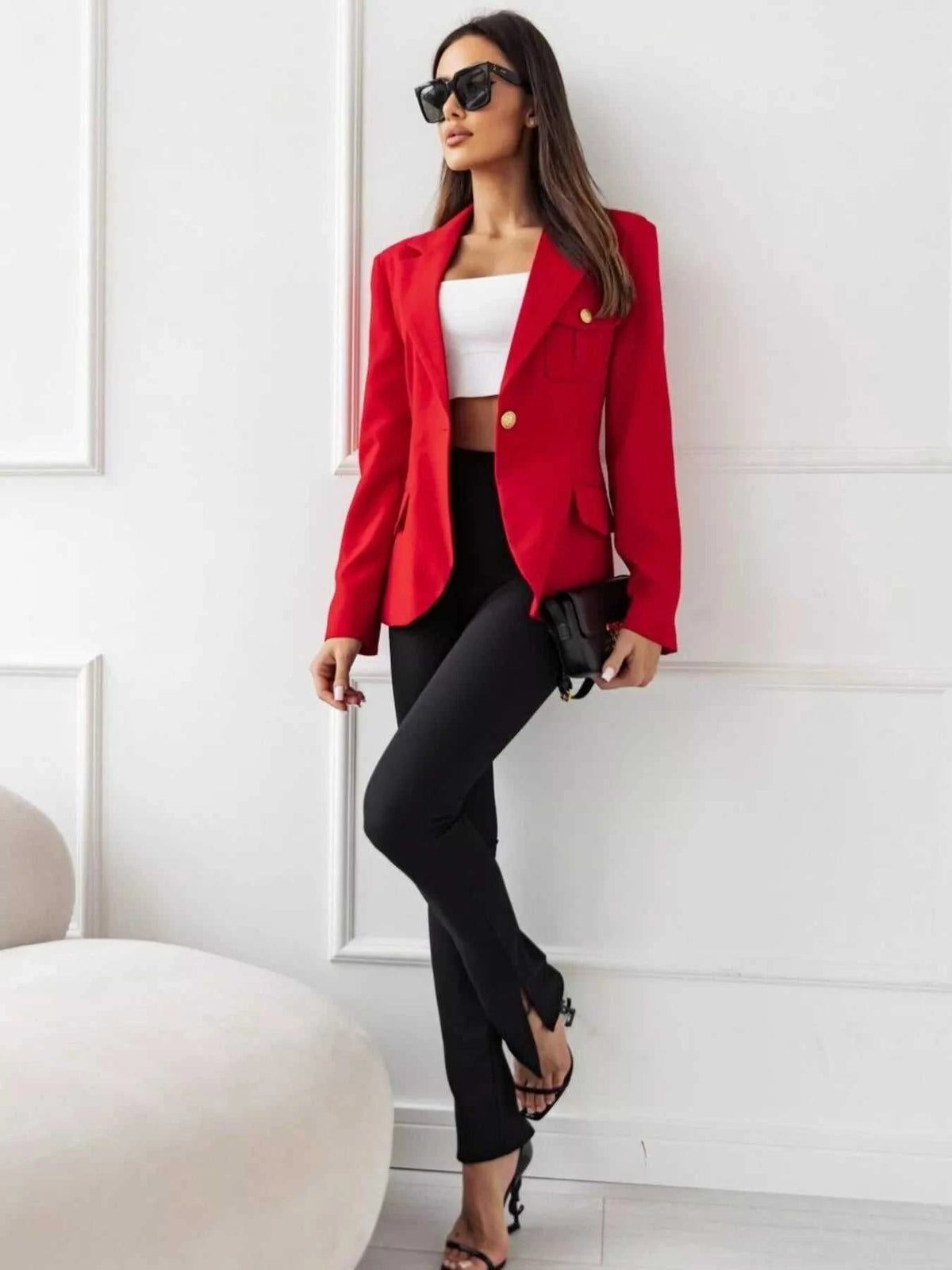 Lapel Collar One Button Blazer 100100419789798 42 Affordable Fashion Under $100 Jerry's Apparel 