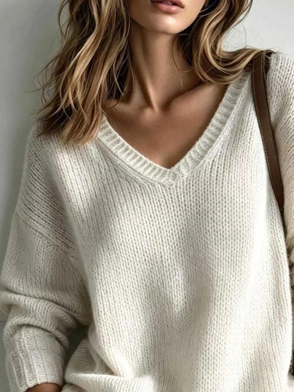 V-Neck Dropped Shoulder Sweater 101002004477831 44 Affordable Fashion Under $100 Jerry's Apparel 