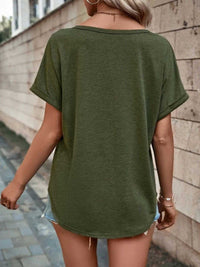 Full Size Decor Button Short Sleeve T-Shirt Plus Size 100100492662512 24 Affordable Fashion Under $100 Jerry's Apparel 
