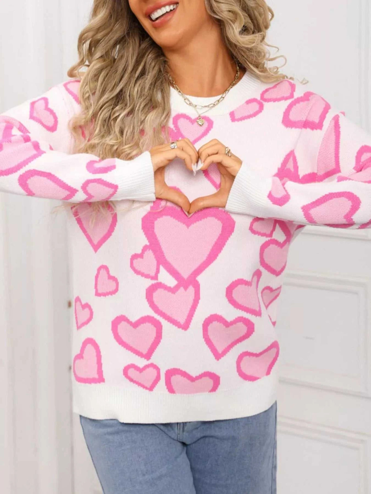 Valentine's Day Heart Crew Neck Sweater 100100791356331 48 Affordable Fashion Under $100 Jerry's Apparel 