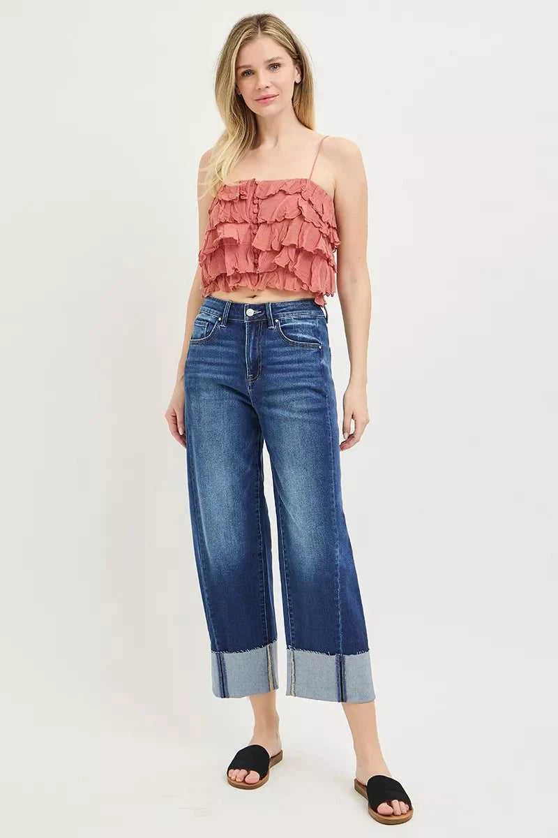 RISEN Full Size Slouchy Crop Barrel Cuffed Jeans Plus Size 100100223962883 64 Affordable Fashion Under $100 Jerry's Apparel 
