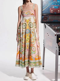 Printed Square Neck Cami Dress
