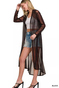 Zenana Mesh Open Front Cardigan 100100086621407 22 Affordable Fashion Under $100 Jerry's Apparel 