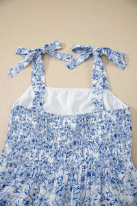 Floral Print Knot Straps High Waist Flared Maxi Dress 100100280670304 61 Gifts for Her Jerry's Apparel 
