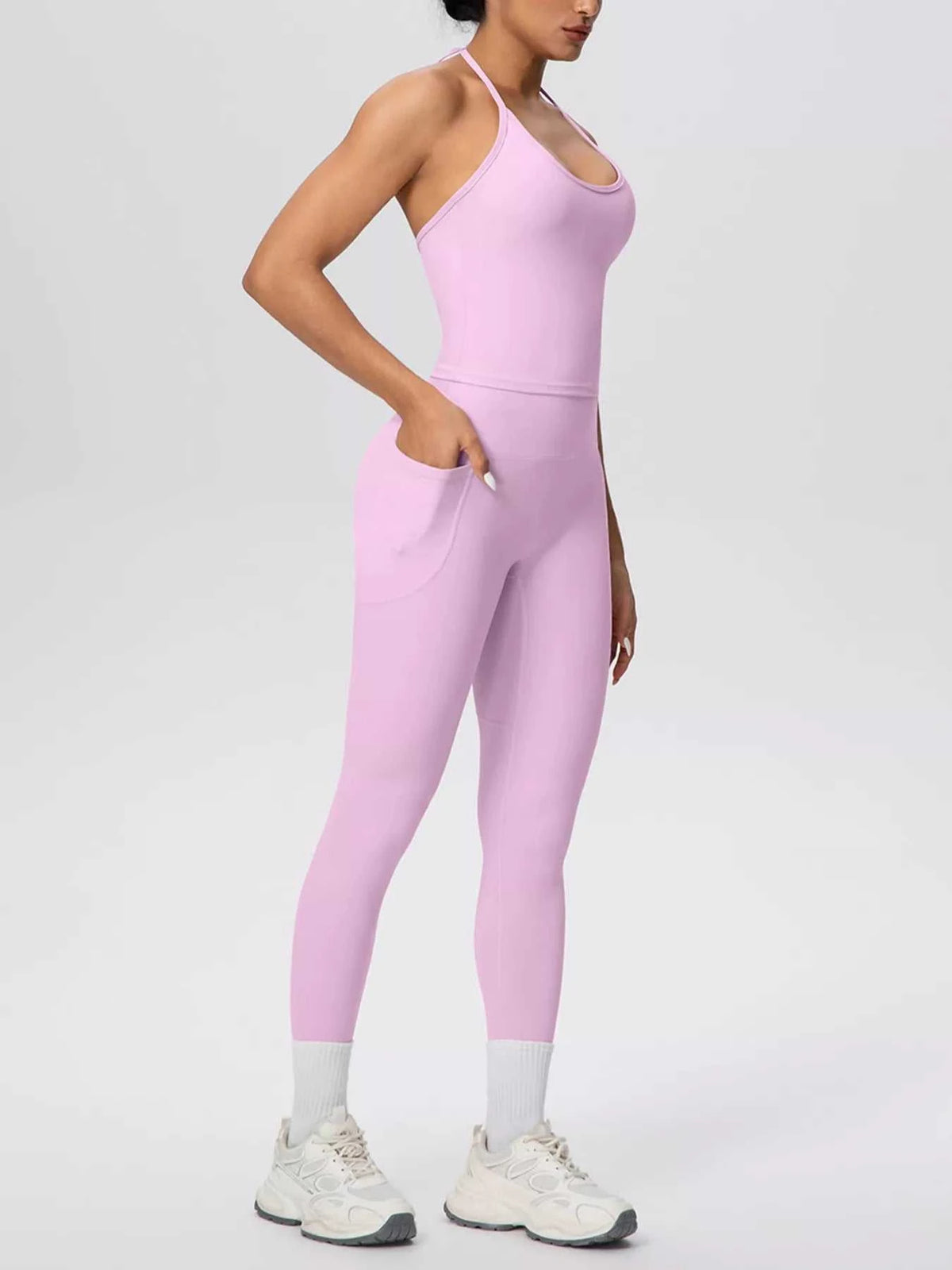 Halter Neck Cami and High-Waisted Leggings Active Set 101006856970414 89 Affordable Fashion Under $100 Jerry's Apparel 