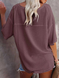 Waffle Knit V-Neck Short Sleeve T-Shirt 100100993990875 26 Affordable Fashion Under $100 Jerry's Apparel 