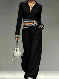 Full Size Half Zip Cropped Top and Pants Set Plus Size 101001454069686 52 Affordable Fashion Under $100 Jerry's Apparel 