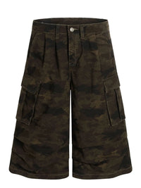 Men's Camouflage Cargo Wide Leg Shorts