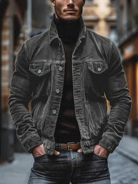Men's Full Size Corduroy Button-Down Jacket Plus Size 100400366501040 58 Affordable Fashion Under $100 Jerry's Apparel 