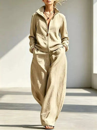 Full Size Zip-Up Jacket and Wide-Leg Pants Set Plus Size 101001541614338 62 Affordable Fashion Under $100 Jerry's Apparel 