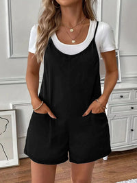 Full Size Scoop Neck Spaghetti Strap Overalls Plus Size