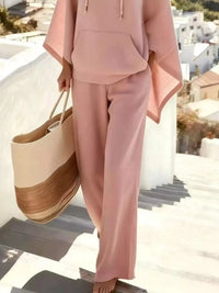 Hooded Poncho and Wide-Leg Pants Set 101001183094460 55 Women's Pants Set Gifts for Her Jerry's Apparel 