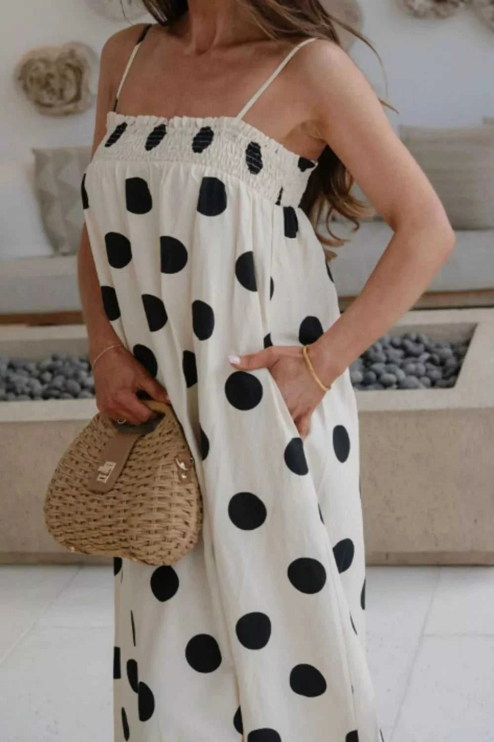 Polka Dot Spaghetti Straps Maxi Dress 100100523867624 48 Gifts for Her Jerry's Apparel 