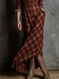 Full Size Plaid Button-Down Maxi Dress Plus Size 100100974392758 44 Affordable Fashion Under $100 Jerry's Apparel 
