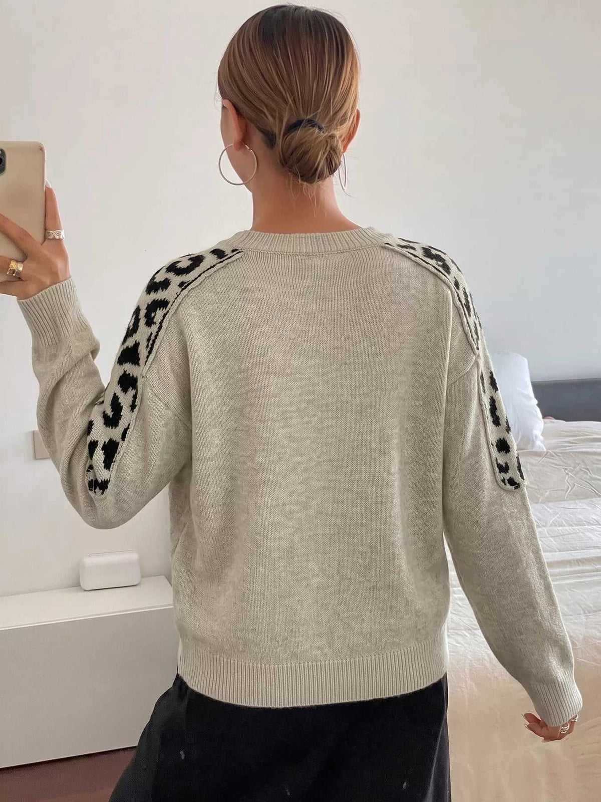 Leopard Round Neck Sweater 100100975897355 41 Affordable Fashion Under $100 Jerry's Apparel 