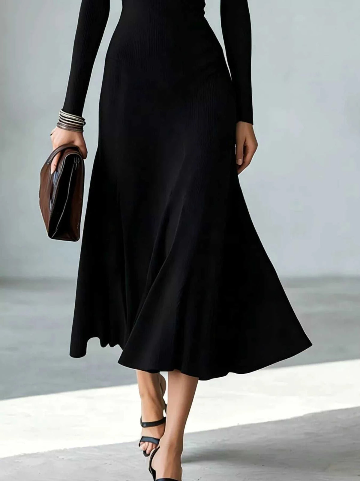 Full Size Mock Neck Cut-Out Long Sleeve Midi Dress Plus Size 101001217973891 41 Affordable Fashion Under $100 Jerry's Apparel 