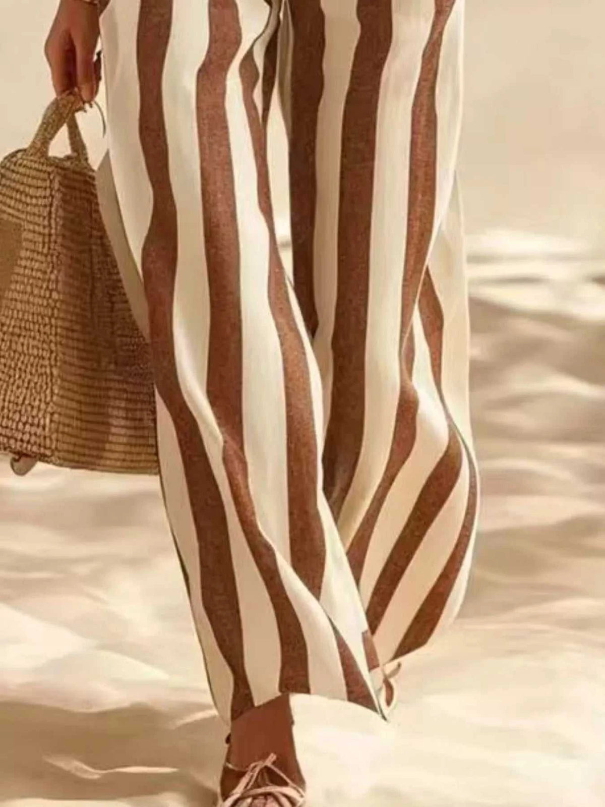 Full Size Striped Half Sleeve Top and Pants Set Plus Size 101001333529279 41 Affordable Fashion Under $100 Jerry's Apparel 