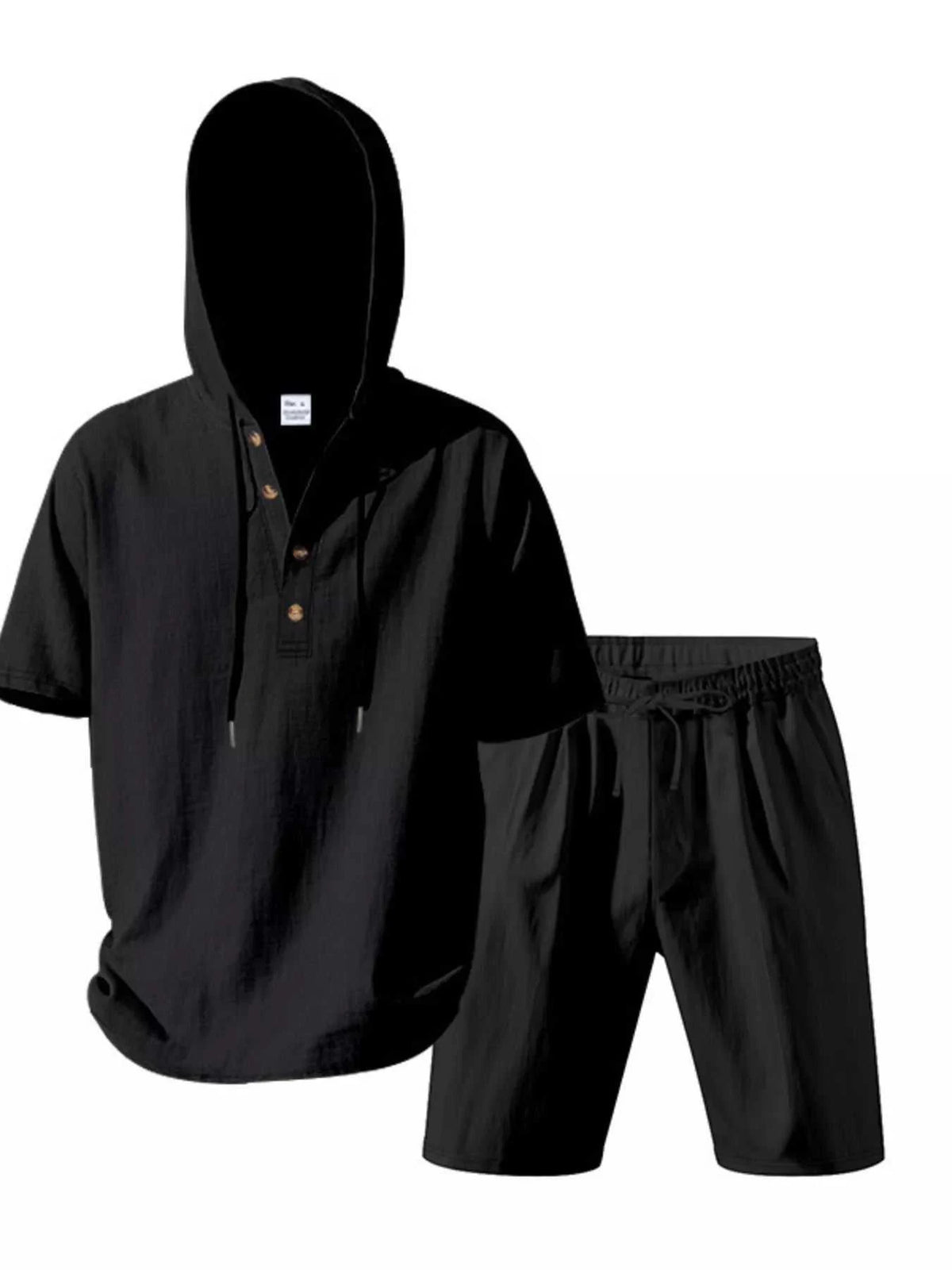 Men's Full Size Casual Short Sleeve Hooded Top & Shorts Set Plus Size 100400516300519 42 Gifts for Him Jerry's Apparel 