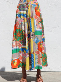 Printed Button Up Shirt and Pants Set