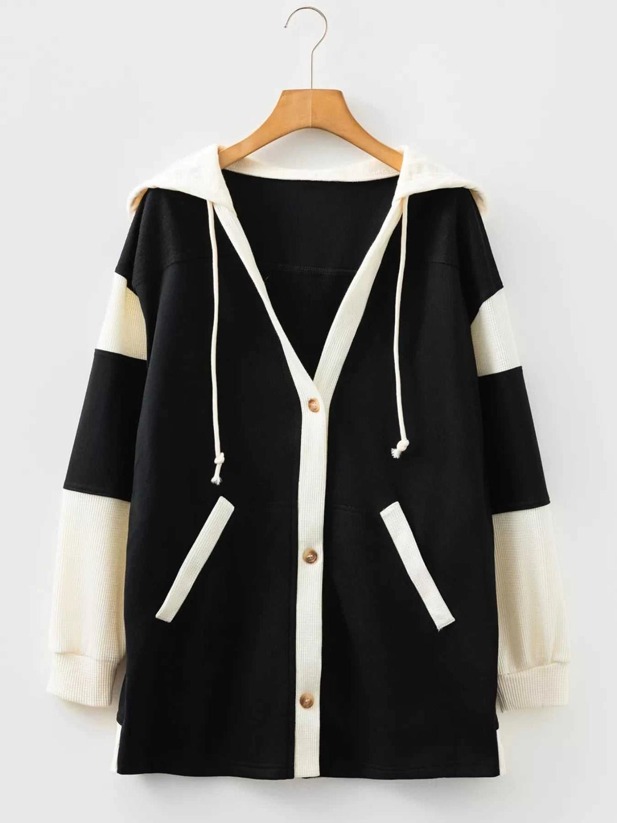 Button-Down Color Block Hoodie 100100751461499 62 Affordable Fashion Under $100 Jerry's Apparel 