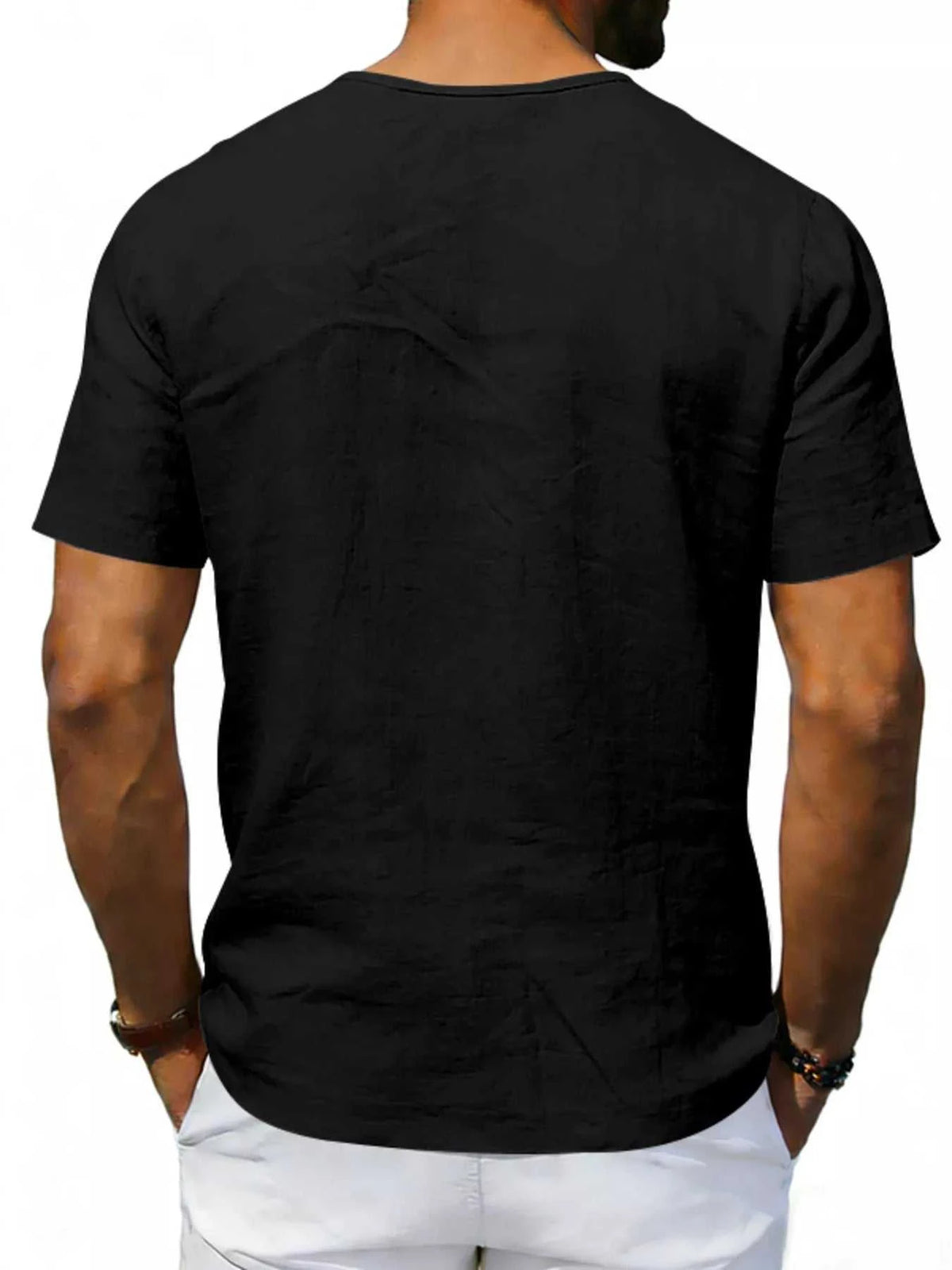 Men's Full Size Casual V-Neck Linen T-Shirt Plus Size 100400496061654 26 Affordable Fashion Under $100 Jerry's Apparel 