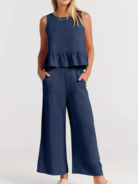 Full Size Ruffled Hem Sleeveless Top and Wide-Leg Pants Set Plus Size 100100048319818 31 Affordable Fashion Under $100 Jerry's Apparel 
