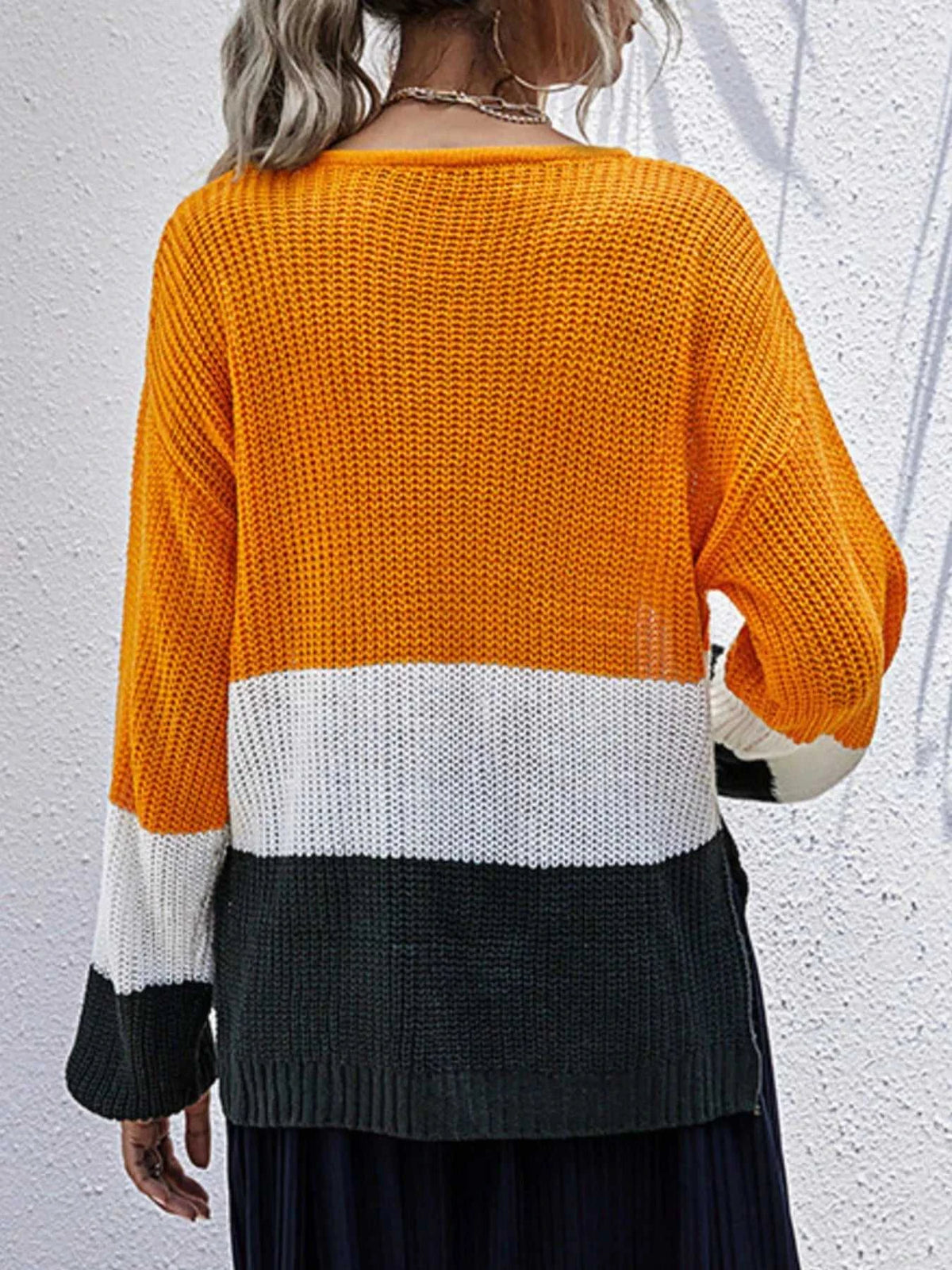 Color Block Round Neck Sweater 100100367558904 38 Affordable Fashion Under $100 Jerry's Apparel 