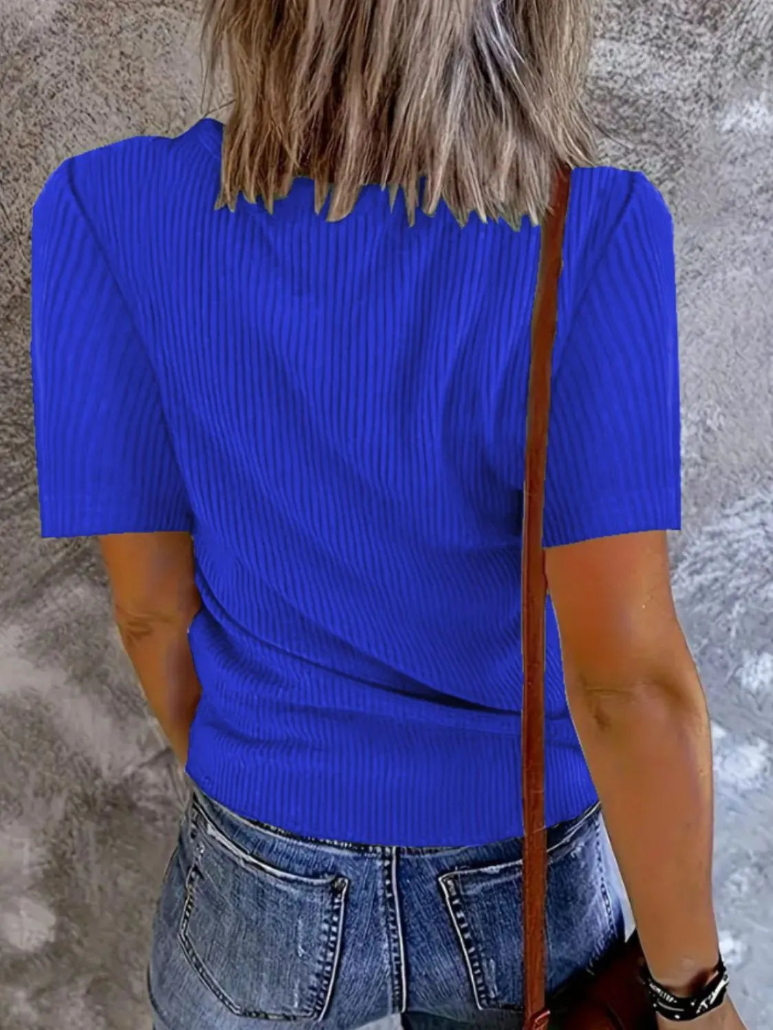 Solid V-Neck Short Sleeve T-Shirt