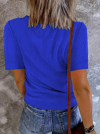 Solid V-Neck Short Sleeve T-Shirt