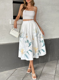 Floral Print Midi Skirt