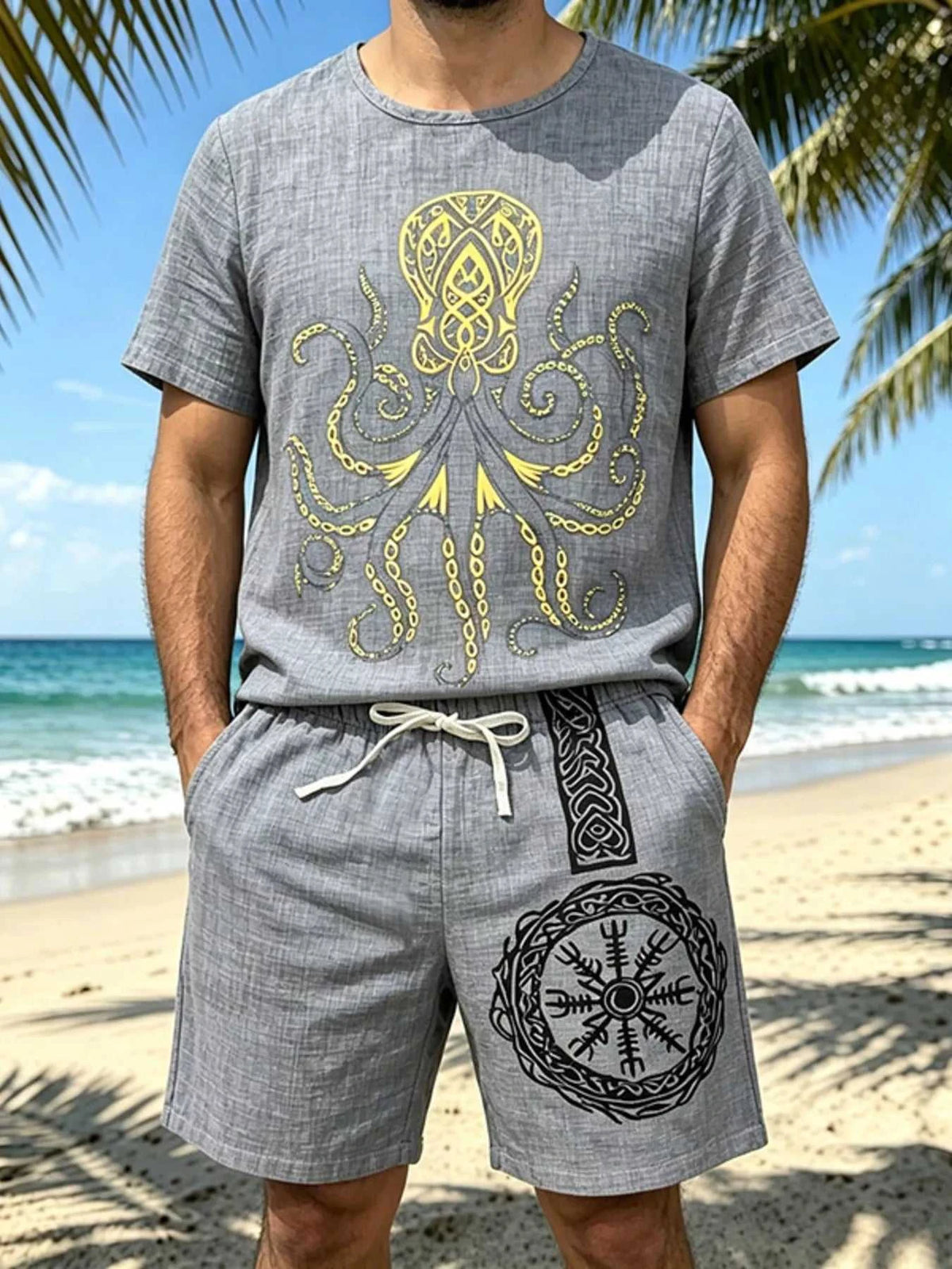 Men's Full Size Round Neck Tee and Shorts Set Plus Size 100400477639442 40 Affordable Fashion Under $100 Jerry's Apparel 