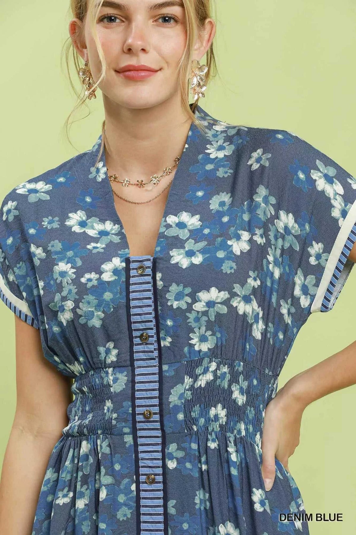 Umgee Ruffle Sleeve Henley Shift Dress 100100370371105 66 Gifts for Her Jerry's Apparel 