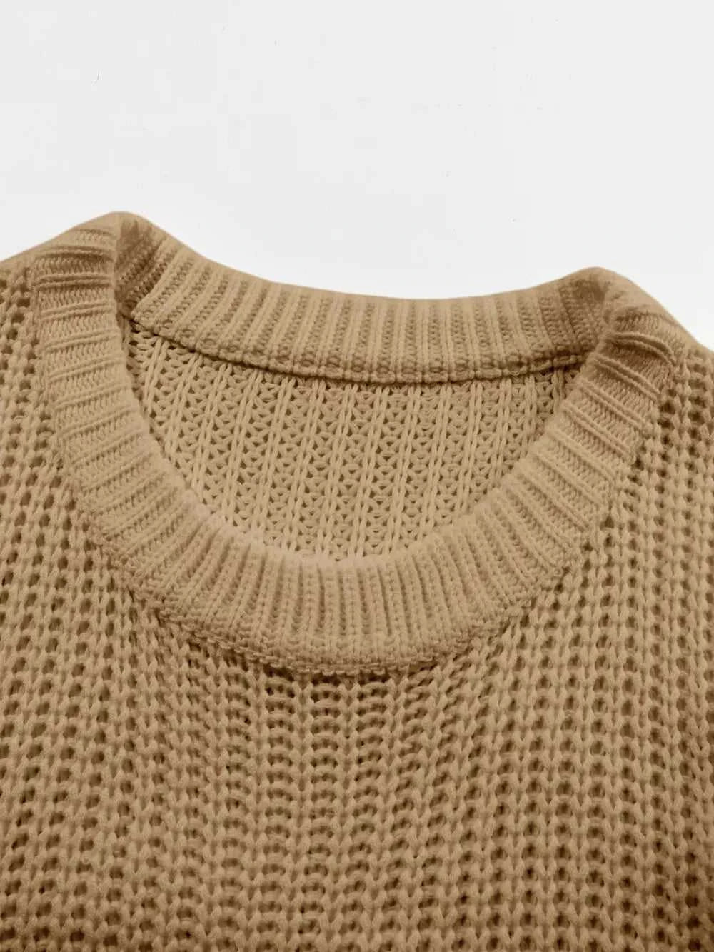 Ribbed Knit Round Neck Slouchy Chunky Sweater 100100533705787 48 Affordable Fashion Under $100 Jerry's Apparel 