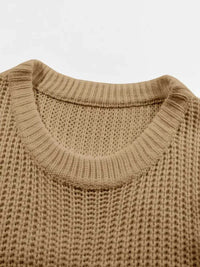 Ribbed Knit Round Neck Slouchy Chunky Sweater 100100533705787 48 Affordable Fashion Under $100 Jerry's Apparel 