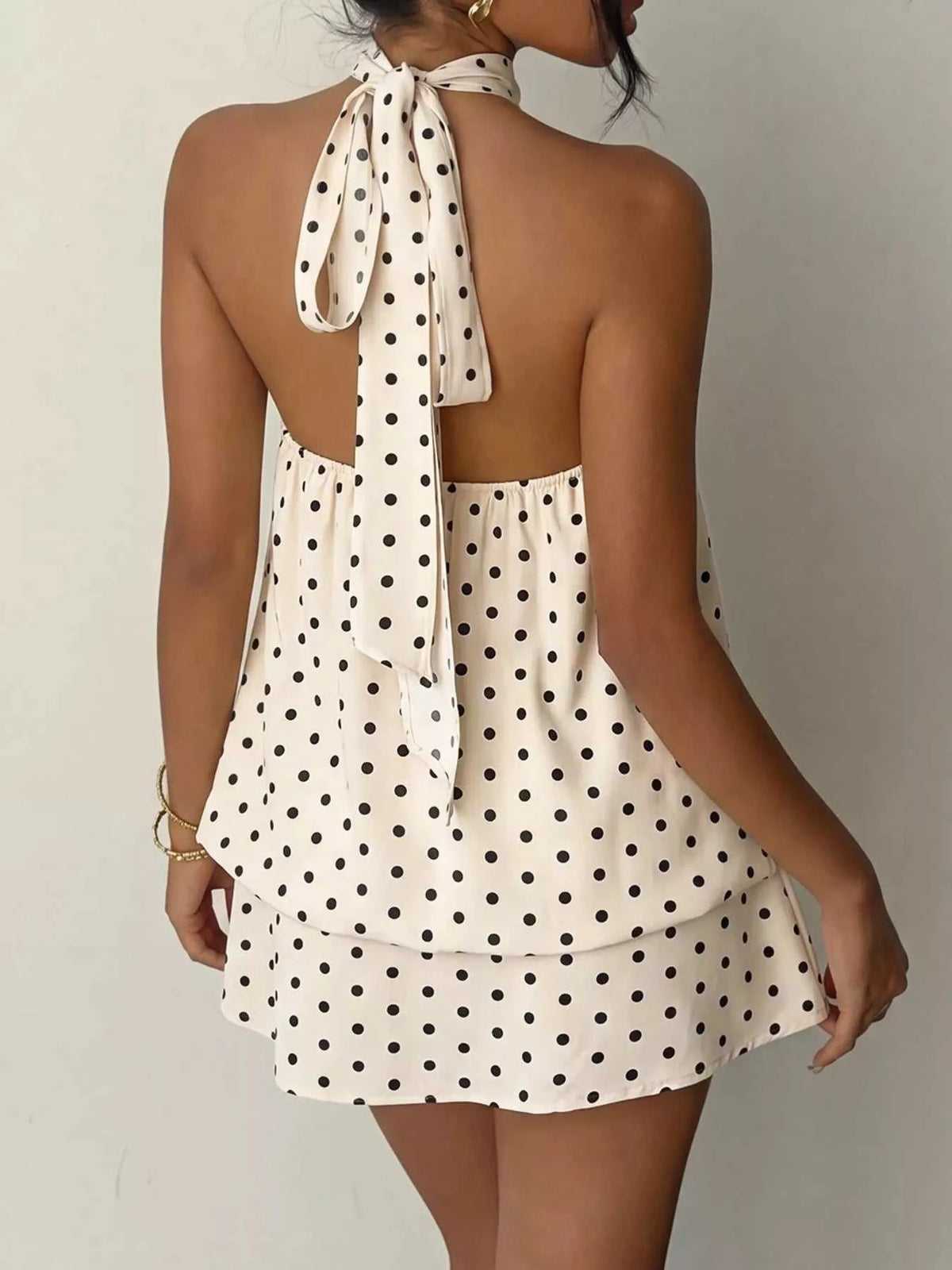 Polka Dot Halter Neck Mini Dress 100100230161229 32 Affordable Fashion Under $100 Jerry's Apparel 