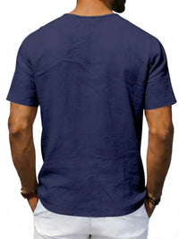 Men's Full Size Casual V-Neck Linen T-Shirt Plus Size 100400496061654 26 Affordable Fashion Under $100 Jerry's Apparel 