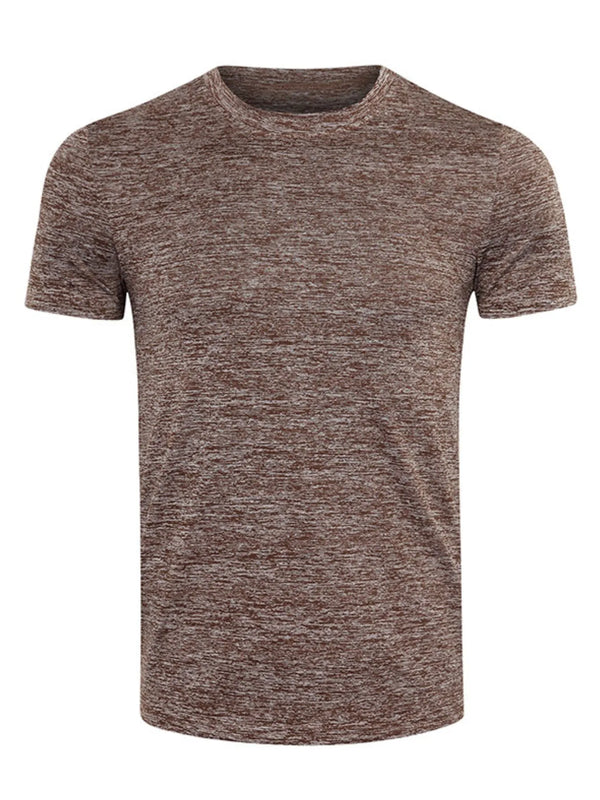 Men's Heathered Casual Round Neck T-Shirt