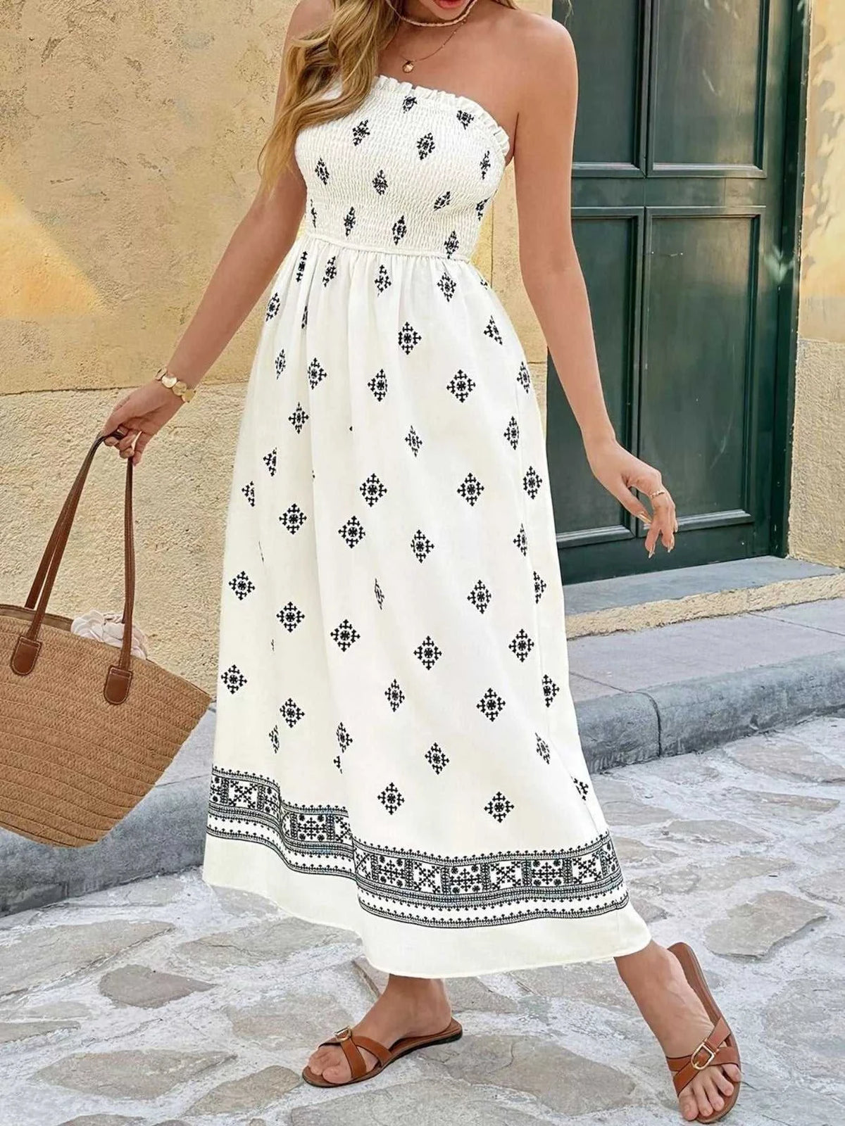 Smocked Tube Midi Dress 100100110658566 41 Affordable Fashion Under $100 Jerry's Apparel 