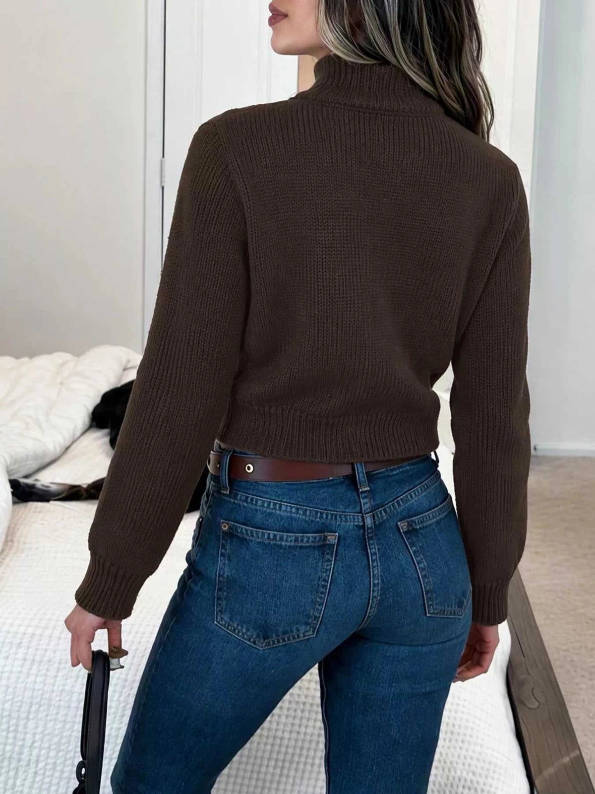 Horse Zip Up Mock Neck Cardigan 101002545431785 56 Affordable Fashion Under $100 Jerry's Apparel 