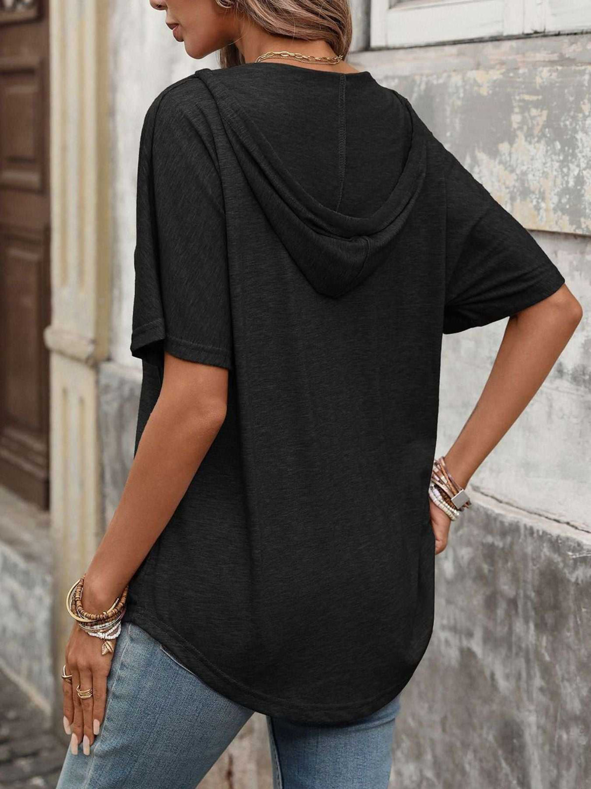 Casual Short Sleeve Hooded T-Shirt 100100788252140 27 Affordable Fashion Under $100 Jerry's Apparel 