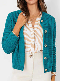 Textured Knit Button-Front Cardigan 100100626365347 44 Affordable Fashion Under $100 Jerry's Apparel 