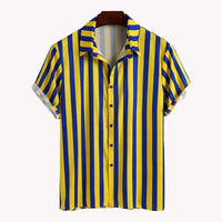 Men's Full Size Striped Button Up Shirt and Shorts Set Plus Size 100400207275133 36 Affordable Fashion Under $100 Jerry's Apparel 
