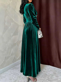 Velvet V-Neck Long Sleeve Maxi Dress 100100704748707 51 Affordable Fashion Under $100 Jerry's Apparel 