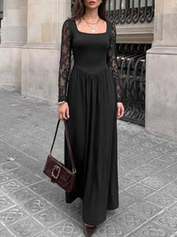 Square Neck Sheer Sleeve Maxi Dress 100100910283369 39 Affordable Fashion Under $100 Jerry's Apparel 