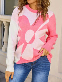 Floral Pattern Color Block Sweater 100100785129013 44 Affordable Fashion Under $100 Jerry's Apparel 