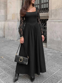 Square Neck Sheer Sleeve Maxi Dress 100100910283369 39 Affordable Fashion Under $100 Jerry's Apparel 